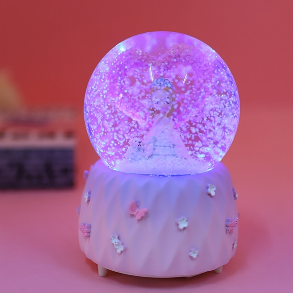 Princess Floral Musical Snowglobe Box - Picture 3 of 6